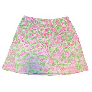 Liz Golf Womens Pink Green Floral Golf Tennis Pickleball Skort 4 Preppy Vacation